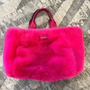 Pink Fuzzy Tote Bag Barbie Pink